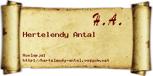 Hertelendy Antal névjegykártya